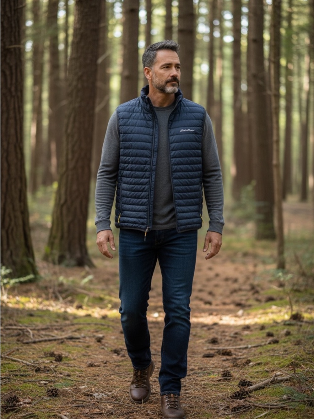 Eddie Bauer Men’s EB700 Down Quilted Puffer Vest in Navy Size Medium